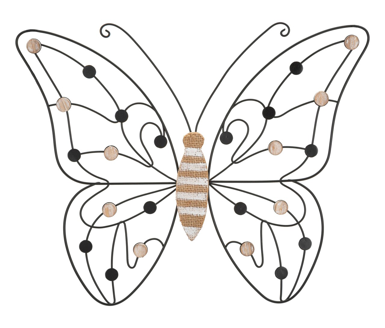 Decoratiune de perete Butterfly, Mauro Ferretti, 39.5 x 33.5 cm, fier/MDF, maro/negru - imagine 7